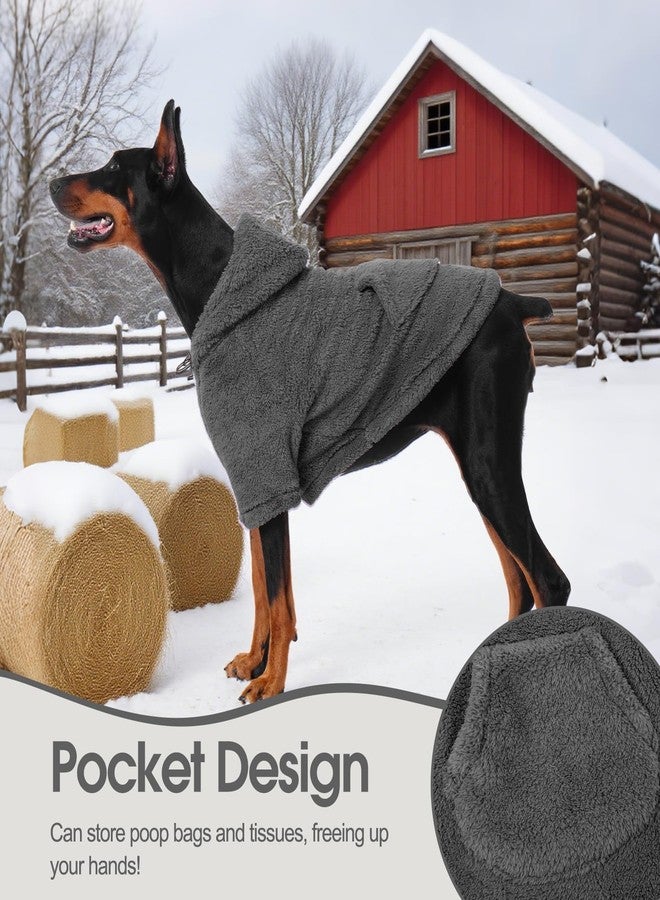 IDOMIK Fuzzy Dog Sweater with Adjustable Hood, Warm Fleece Dog Sweater Hoodie with Harness Hole & Pocket, Pullover Sweaters for Large Dogs, Fuzzy Hooded Sweatshirt for Fall Winter Christmas,Grey,XL - Image 4